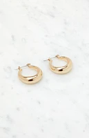 John Galt Gold Thick Hoop Earrings