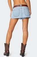 Edikted Stitched Up Denim Mini Skort