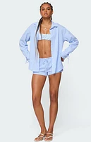 Edikted Lira Oversized Gingham Button Up Shirt