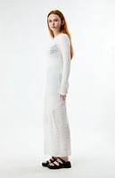 Glamorous Off White Mix Knit Maxi Dress