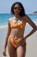 Pacsun Floral California Scoop High Cut Bikini Bottom