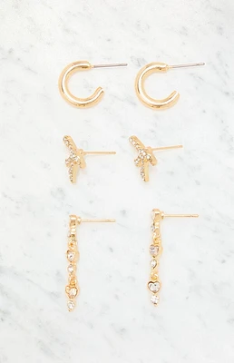 LA Hearts 3 Pack Luna Earrings