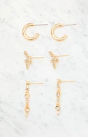 LA Hearts 3 Pack Luna Earrings