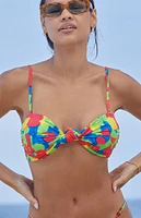 It's Now Cool Multicolor Knotted Bandeau Bikini Top