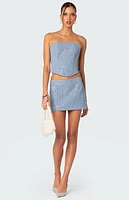 Edikted Icing Sequined Denim Corset