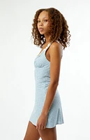 Your Favorite Plaid Lace Trim Mini Dress