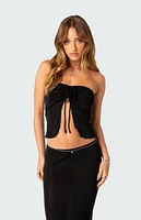 Milan Gathered Split Front Tube Top