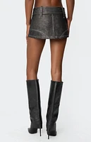 Edikted Washed Faux Leather Mini Skort