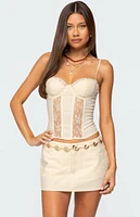 Edikted Avena Linen Look Lacey Corset
