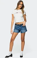 Edikted Scottie Low Rise Denim Shorts