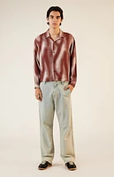 Pacsun Printed Long Sleeve Cropped Camp Shirt