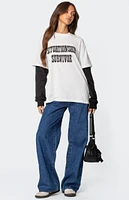 Edikted Situationship Oversized Layered T-Shirt