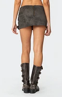 Edikted Marge Studded Faux Leather Mini Skort