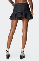 Edikted Katy Flared Denim Mini Skirt