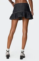 Edikted Katy Flared Denim Mini Skirt