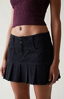 PacSun Black Low Rise Pleated Mini Skirt