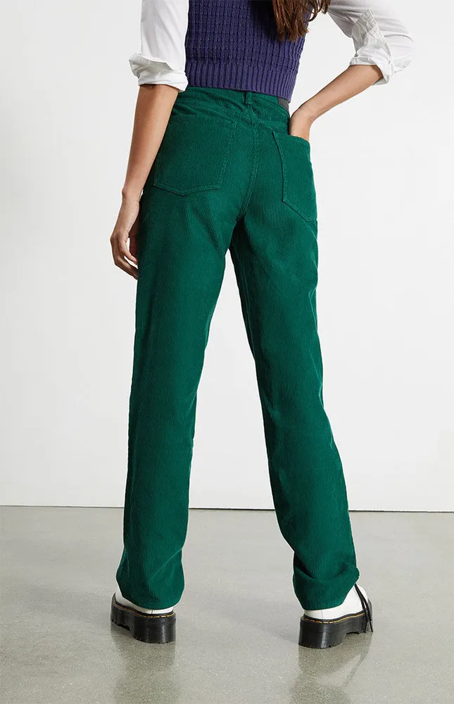 Green Corduroy Dad Jeans