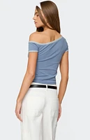 Edikted Lorna Contrast Off Shoulder Top