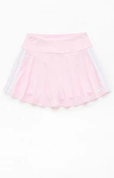 adidas Kids Striped Mesh Flounce Skort