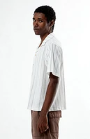 Pacsun White Oversized Striped Camp Shirt