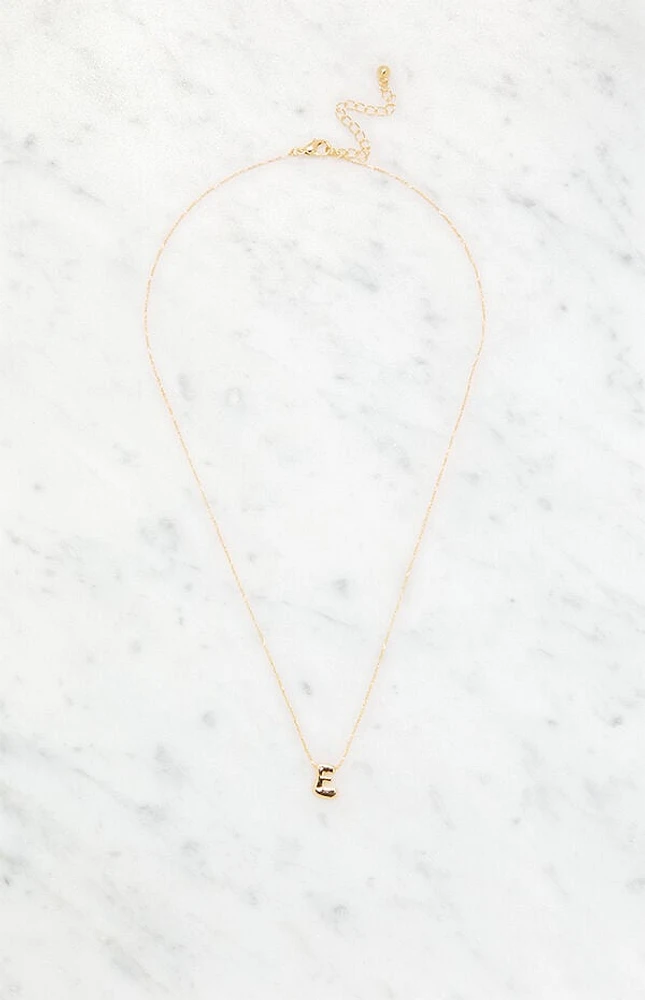 LA Hearts E Initial 14K Gold Plated Necklace