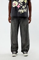 PacSun Black Acid Wash Carpenter Extreme Baggy Jeans