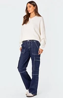 Edikted Alyssa Stitch Cargo Jeans