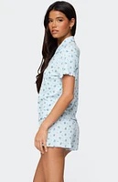 Edikted Camden Floral Pointelle Button Up Shirt