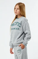 PacSun Kids Heather Grey Pacific Sunwear Crew Neck Sweatshirt