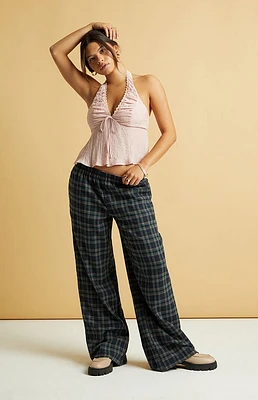 Beverly and Beck Green Flannel Boxer Pajama Pants