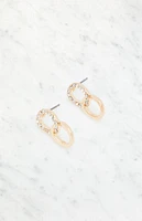 LA Hearts Diamond Chain Link Drop Earrings