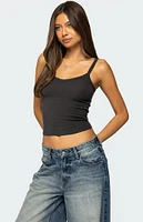 Edikted Aspyn V Neck Ribbed Tank Top