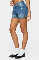 Edikted Scottie Low Rise Denim Shorts