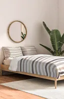 Beige Striped Comforter Cotton Full + Pillow Shams Kit