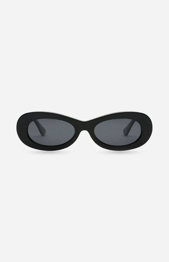 INDY Sunglasses SoHo Black Oval Sunglasses