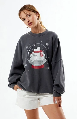 Coca Cola By PacSun Snow Globe Crew Neck Sweatshirt