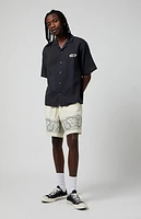 Pacsun Cream Floral Russel Volley Shorts