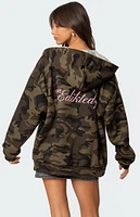 Edikted Camo Oversized Bow Detail Hoodie