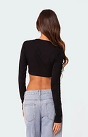 Edikted Ted Cropped Long Sleeve T-Shirt