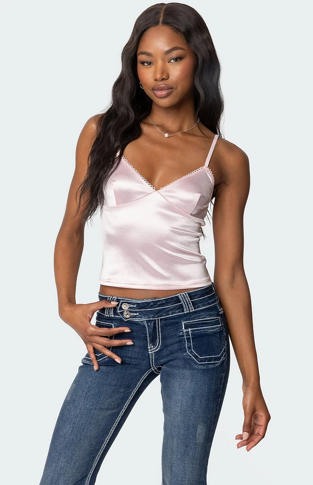 Edikted Amelie Satin Effect Tank Top