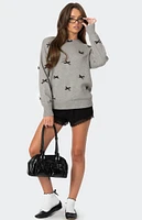 Edikted Satin Bow Oversized Sweater