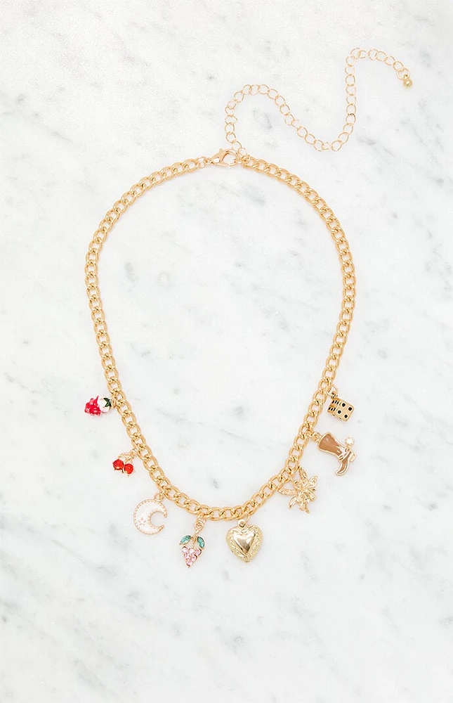 LA Hearts Strawberry Charm Necklace