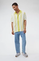 PacSun Gold Nouveau Stripe Woven Camp Shirt