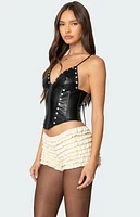 Edikted Studded Faux Leather Corset