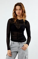 MINKPINK Kiki Mesh Long Sleeve Top