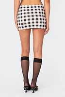 Edikted Junie Gingham Printed Mini Skirt