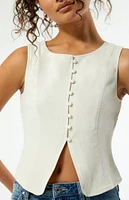 LA Hearts Button Up Linen Vest