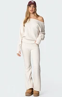 Edikted Plush Oversized Asymmetric Sweater