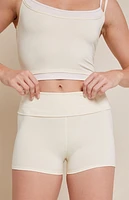 PAC 1980 WHISPER Active Yellow Fold-Over Micro Biker Shorts