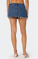 Edikted Clementine Low Rise Denim Micro Skort